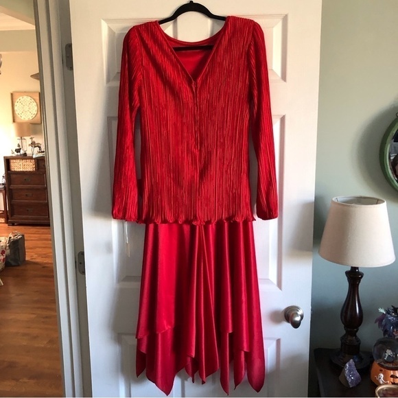 Vintage After Dark red 80’s party dress in size S - Picture 6 of 11